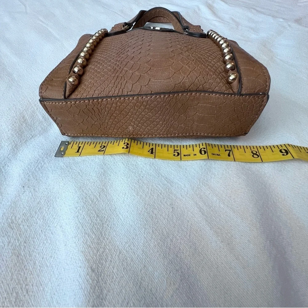 Jessica Simpson Brown Satchel with Gold Accents